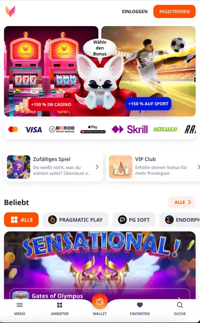 Bonusbereich von Monro Casino